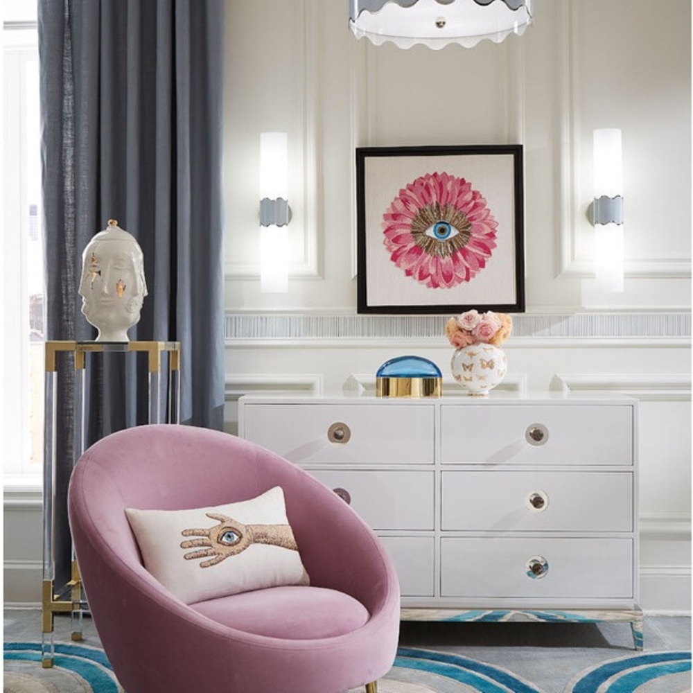 Jonathan Adler Pink and Gold Beaded Wall Art (Petals)